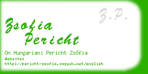 zsofia pericht business card
